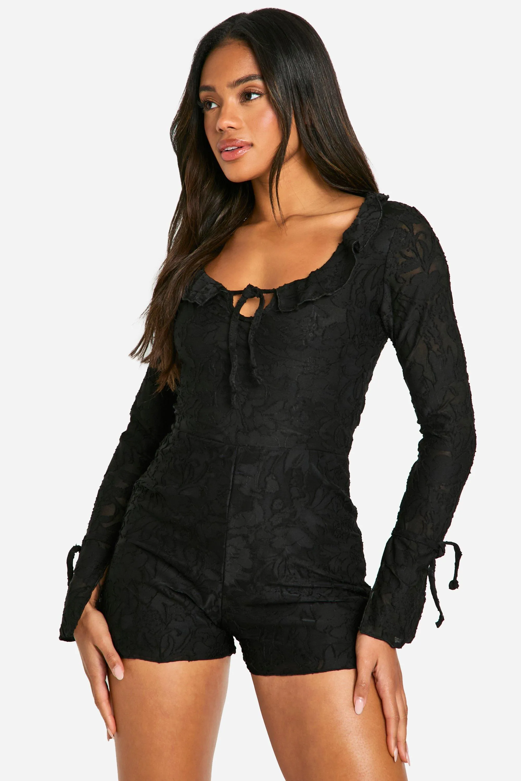 Jacquard Long Sleeve Playsuit