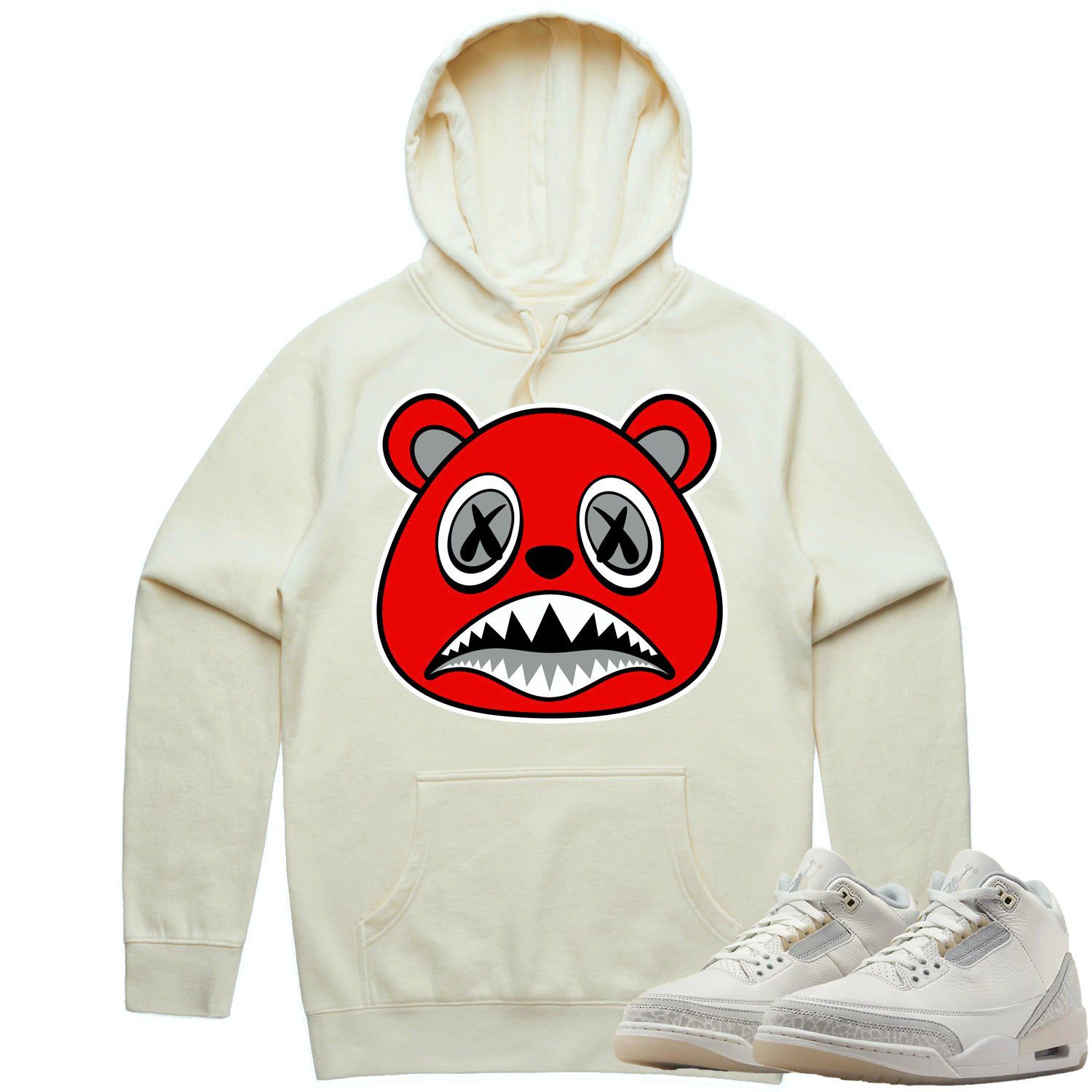 Jordan Retro 3 Craft Ivory 3s Hoodie to Match - ANGRY BAWS BEAR