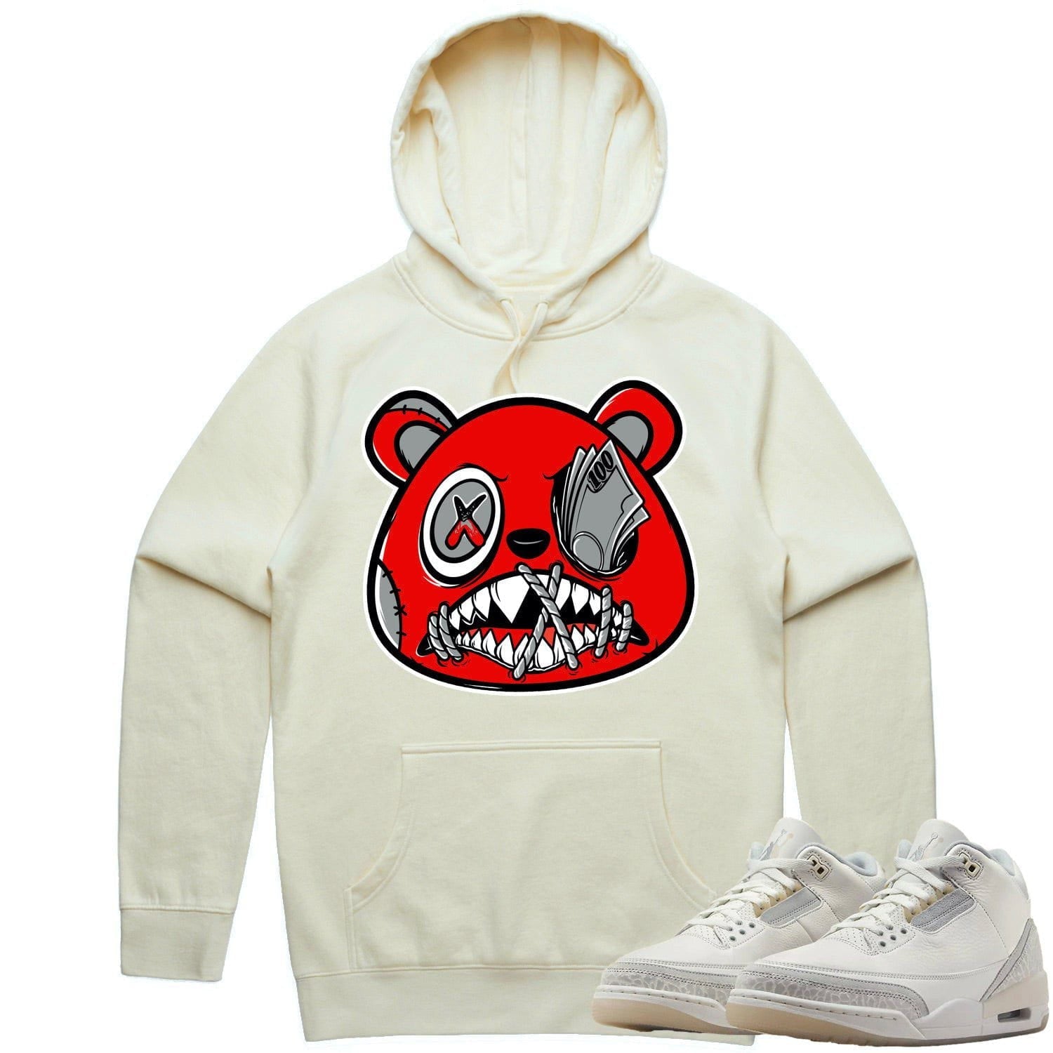 Jordan Retro 3 Craft Ivory 3s Hoodie to Match - ANGRY MONEY TALKS BAWS