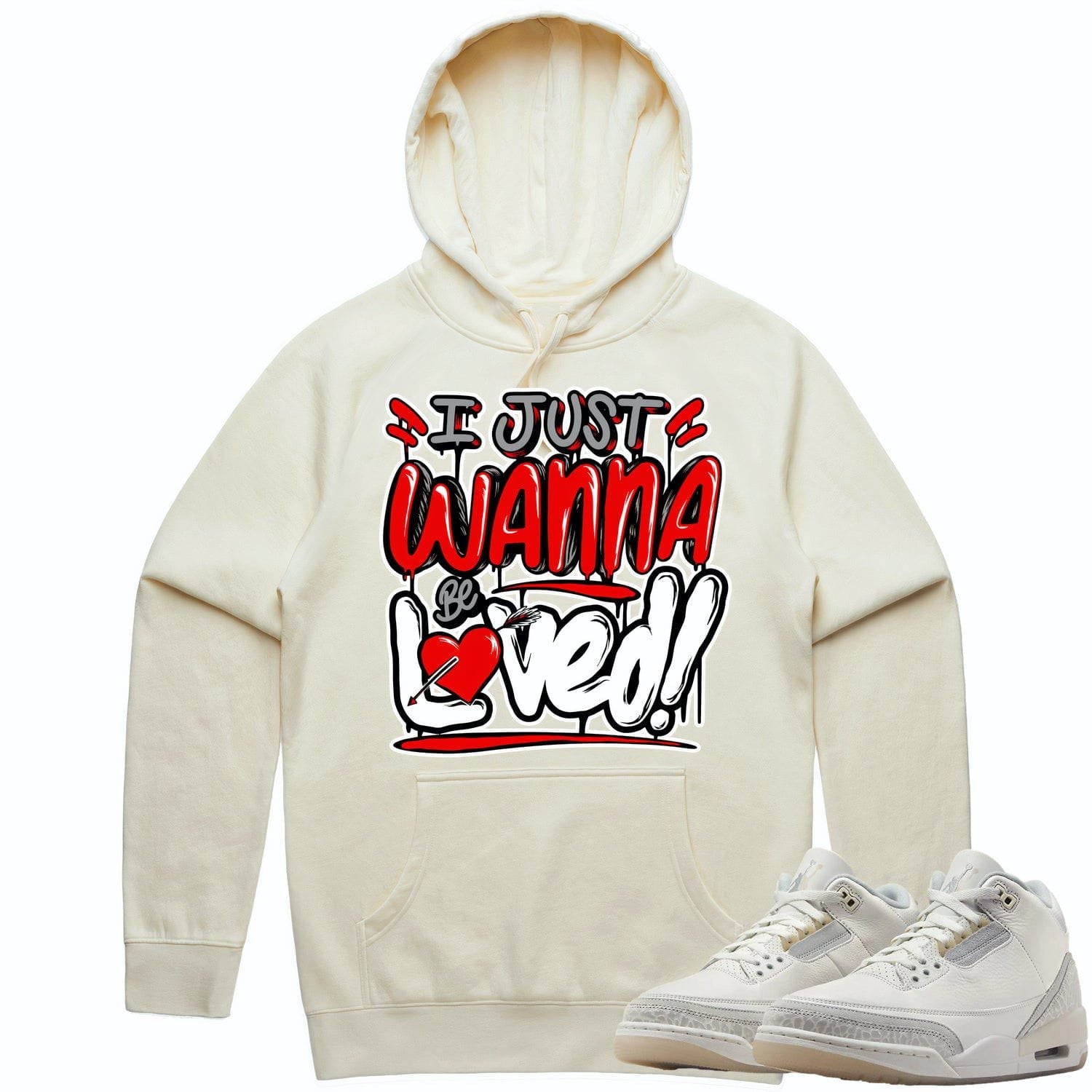 Jordan Retro 3 Craft Ivory 3s Hoodie to Match - RED LOVED