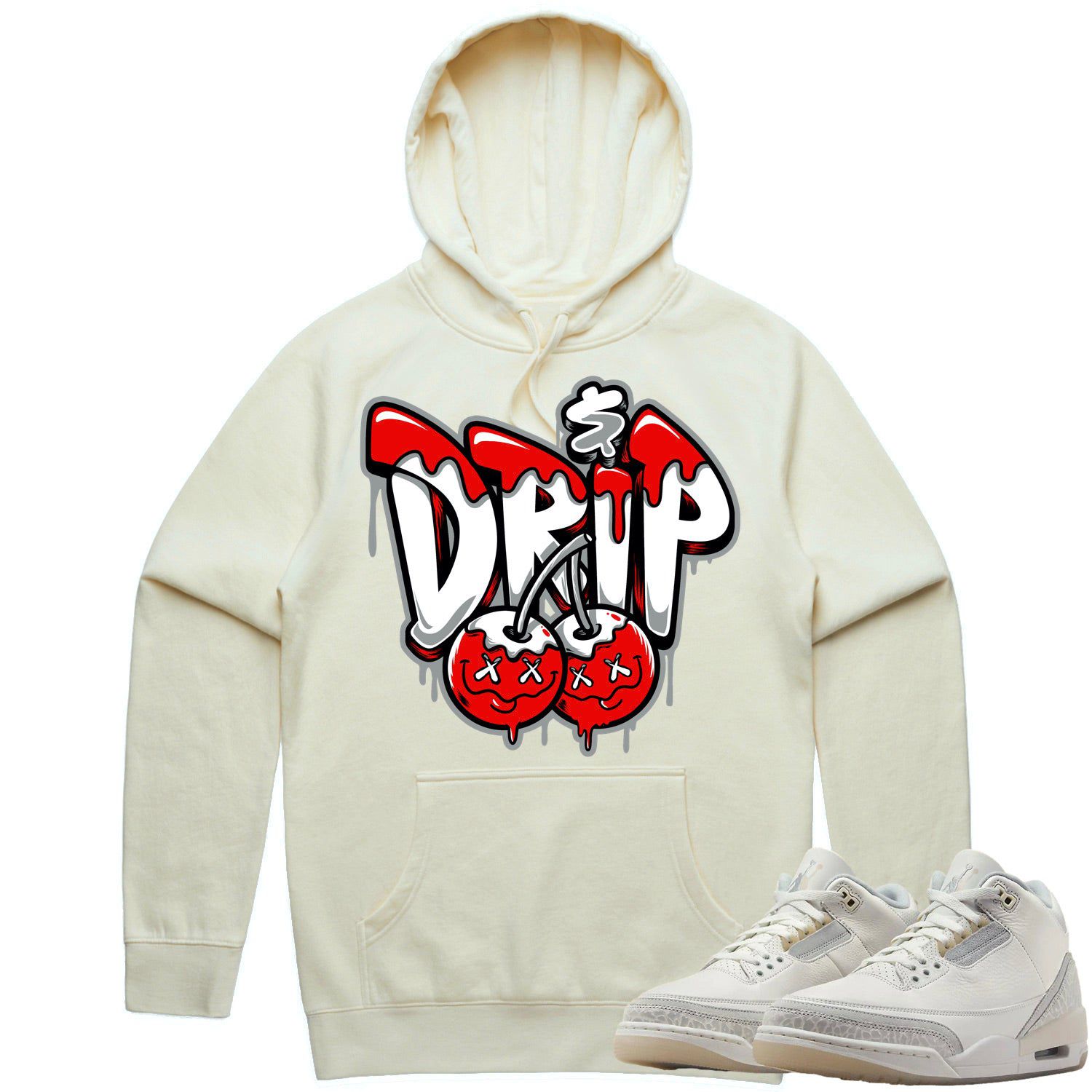 Jordan Retro 3 Craft Ivory 3s Hoodie to Match - RED MONEY DRIP