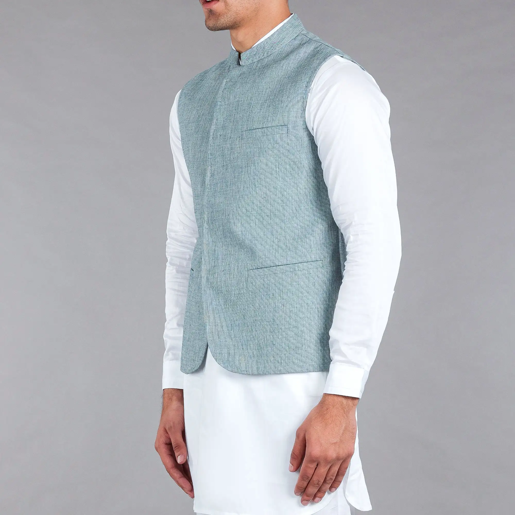 Light Green Khaddar Waistcoat