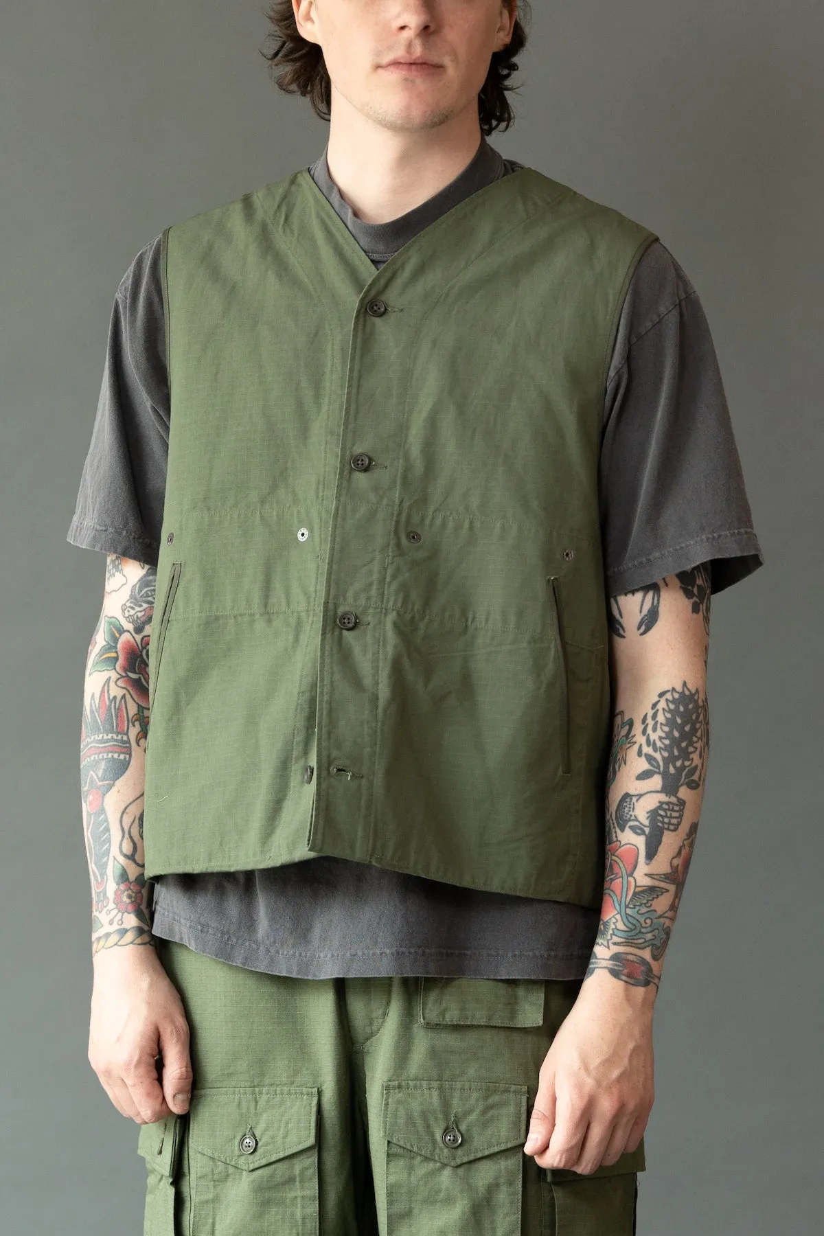 Liner Vest - Olive Cotton Ripstop