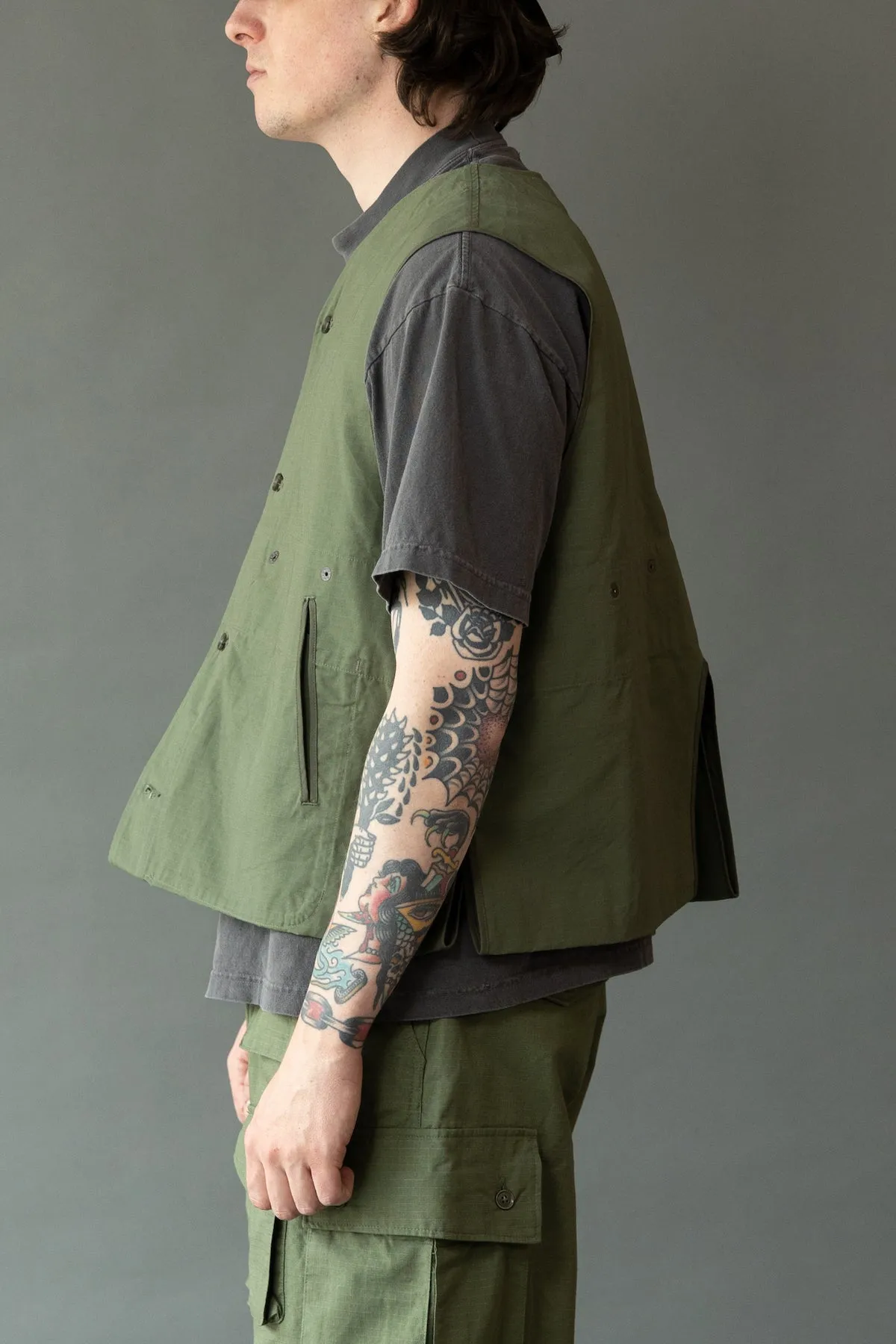 Liner Vest - Olive Cotton Ripstop