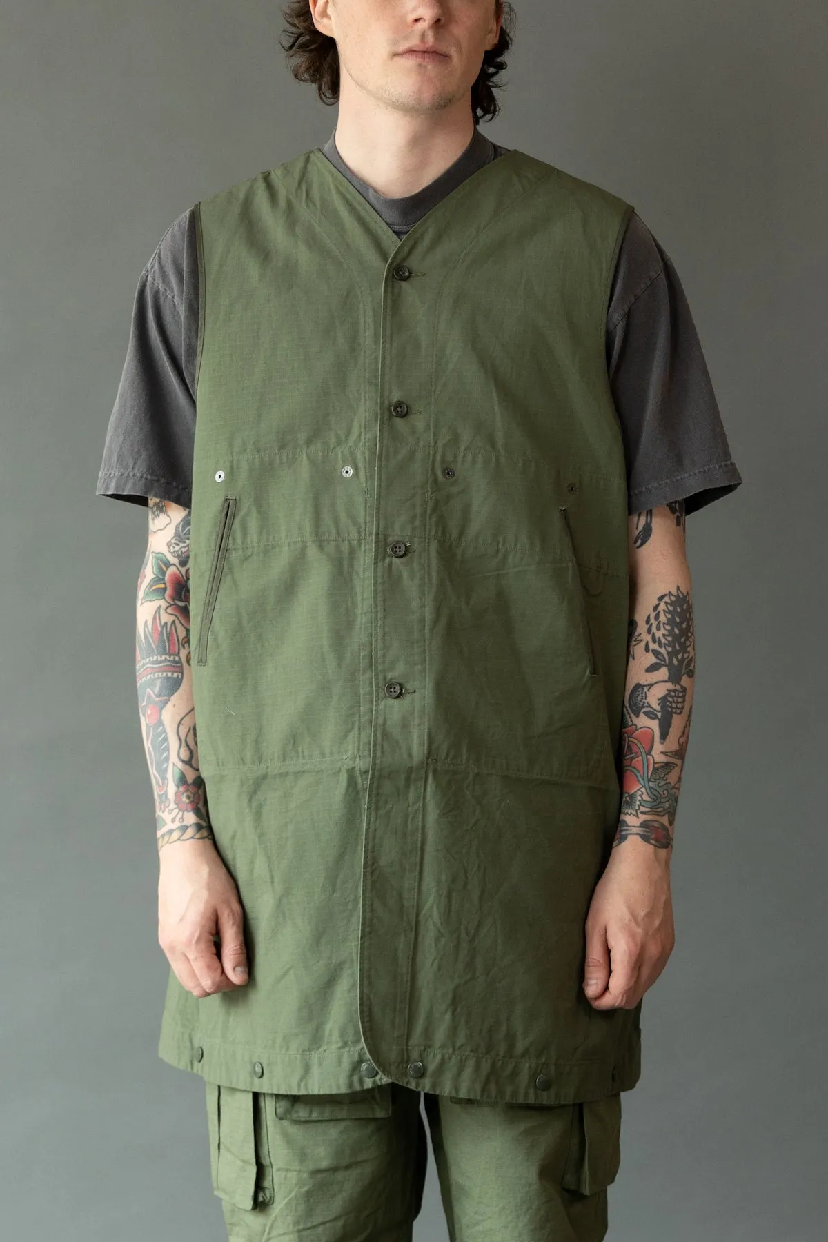 Liner Vest - Olive Cotton Ripstop