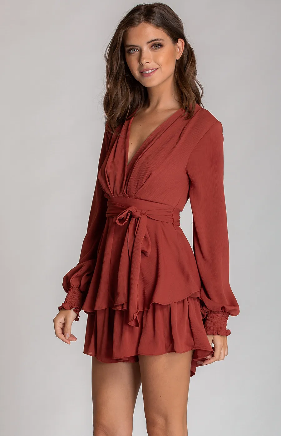 Long Sleeve Playsuit with Ruffle Detail (SJP395A)