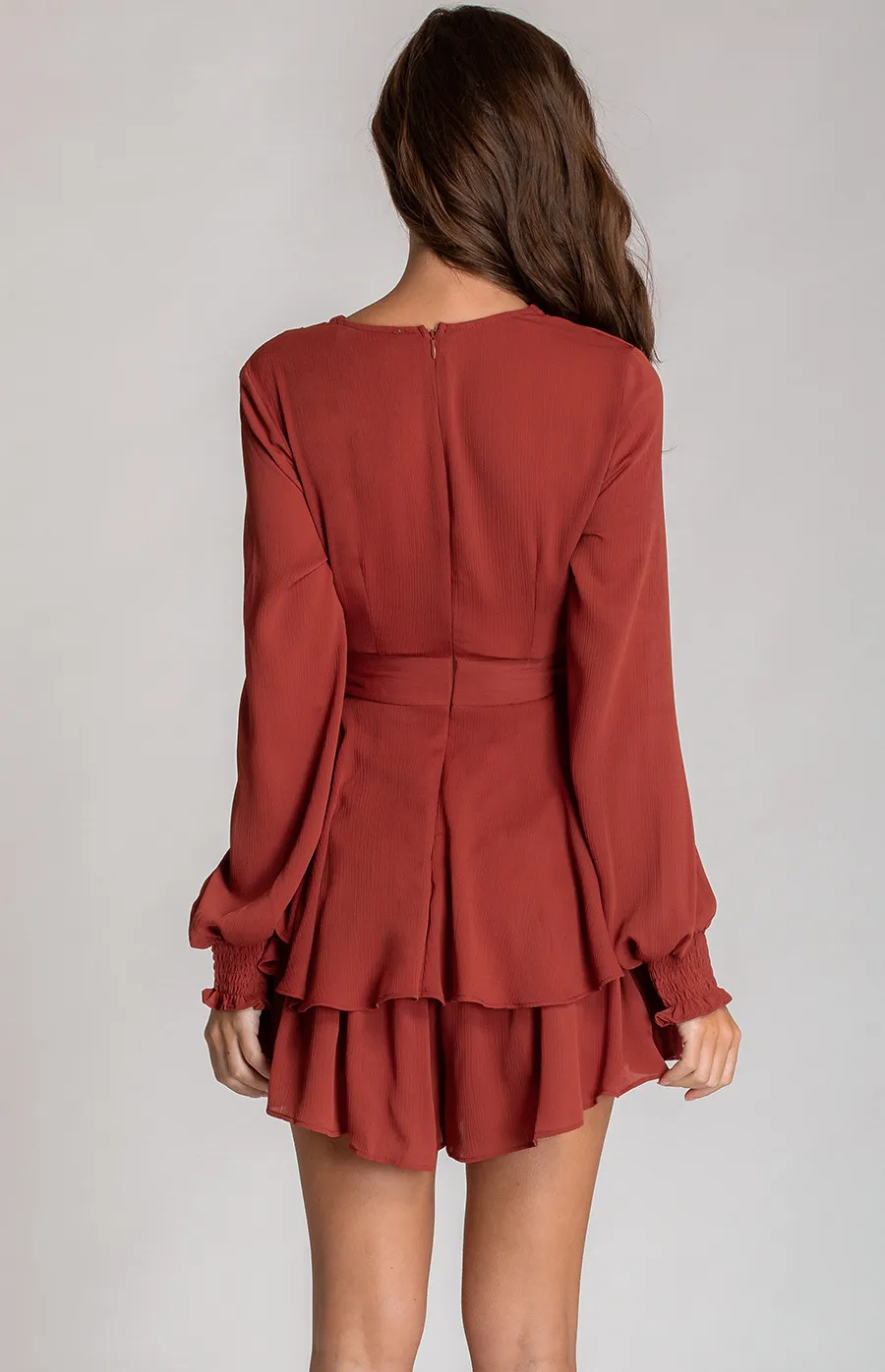 Long Sleeve Playsuit with Ruffle Detail (SJP395A)