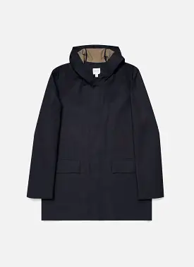 Men's Cotton Bonded Hooded Mac in Navy