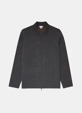 Men's Double Faced Jacket in Charcoal Melange