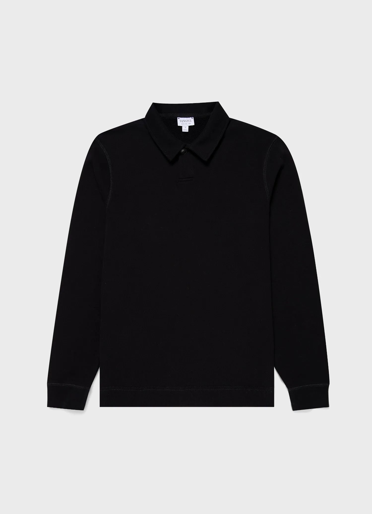 Men's Loopback Polo Sweatshirt in Black