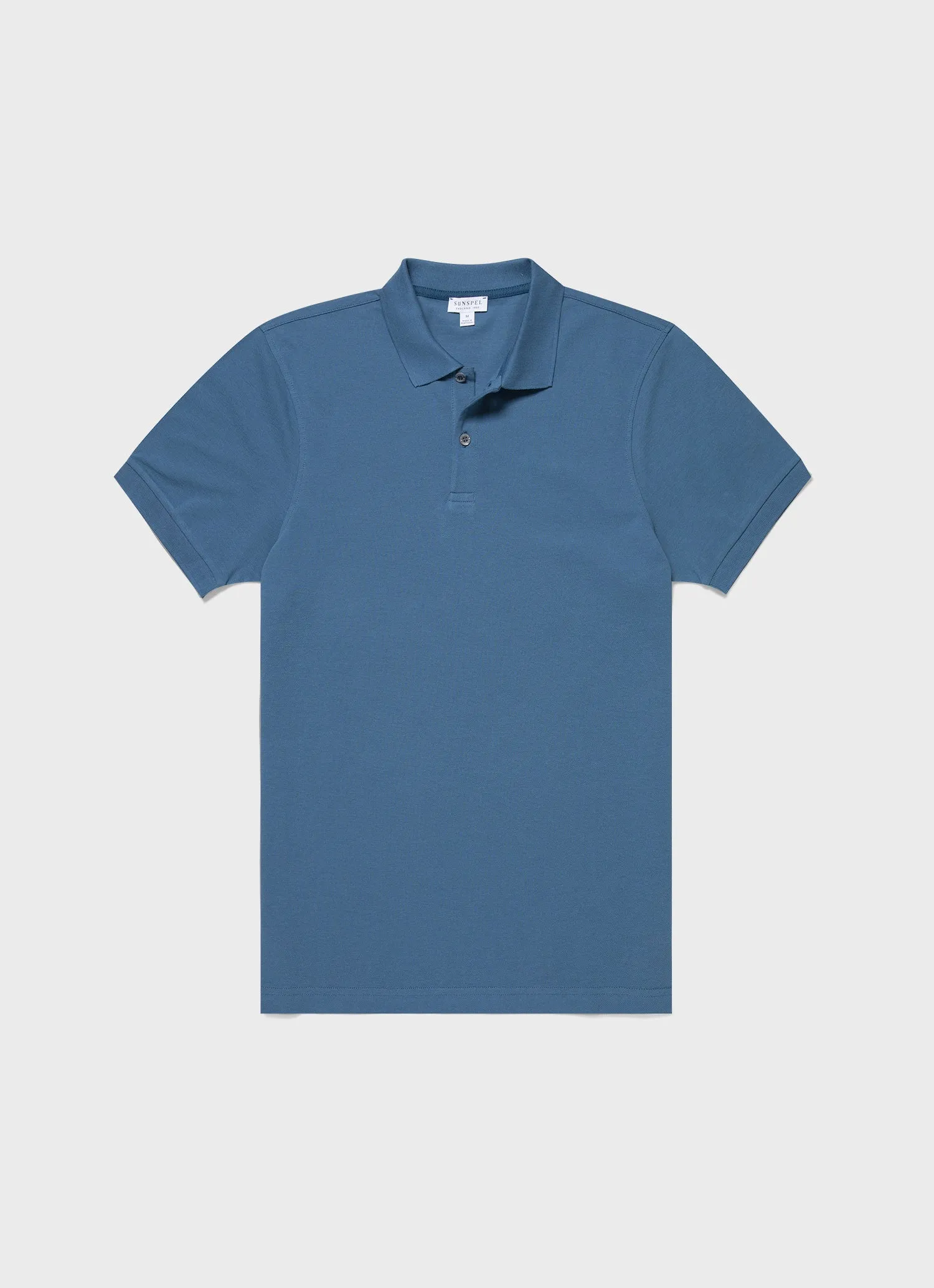 Men's Piqué Polo Shirt in Steel Blue