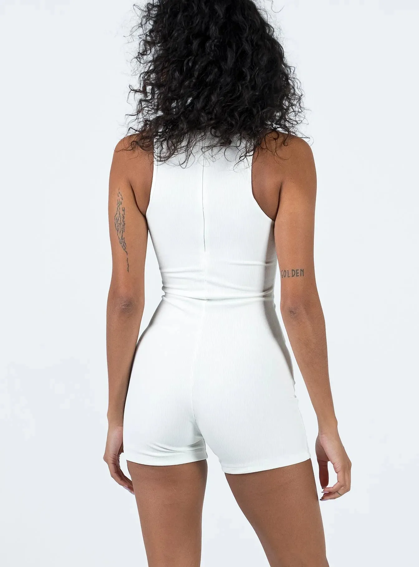 Nelda Playsuit White