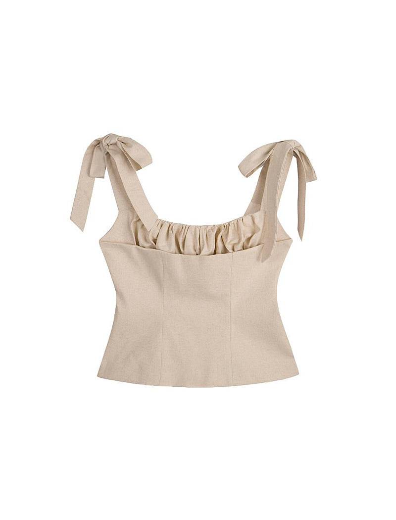 Nude Ruched Front Short Top