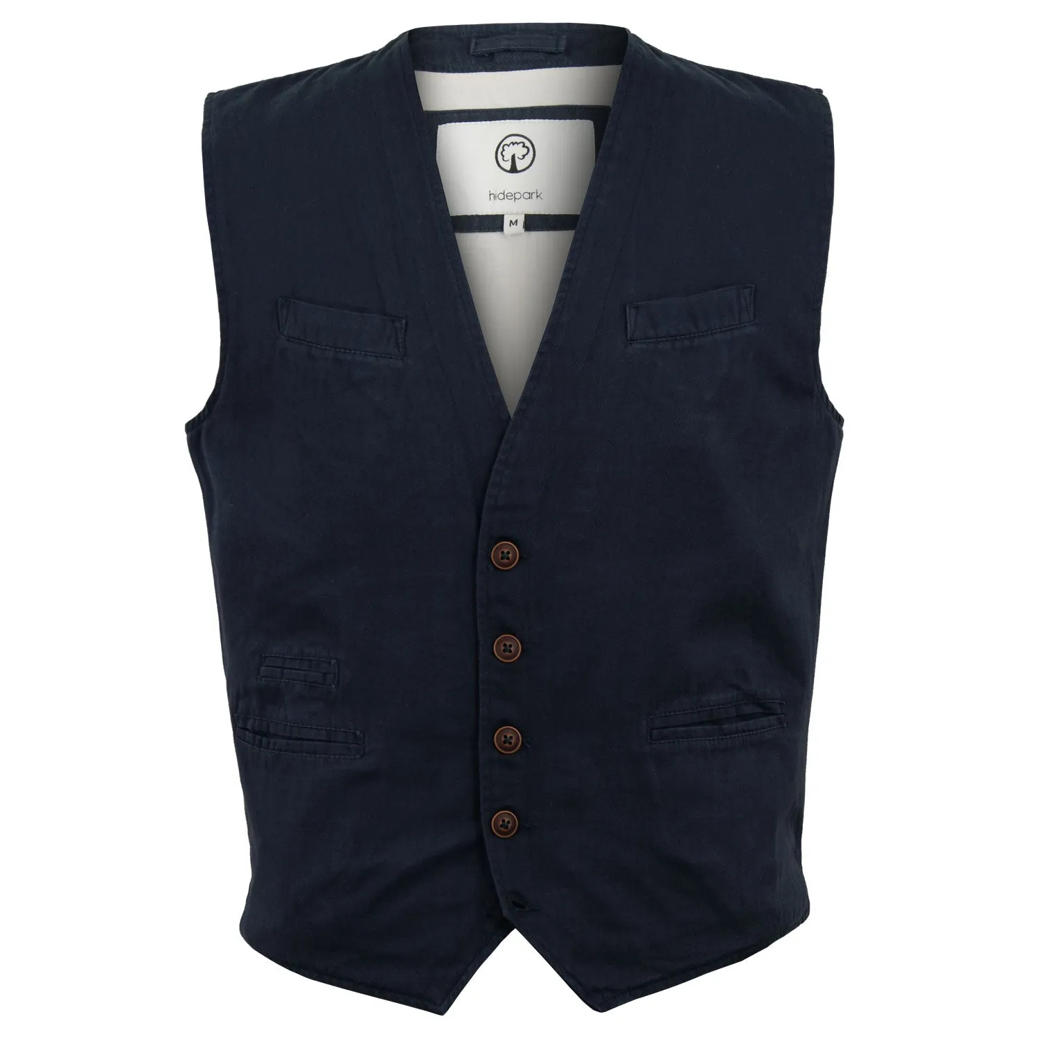 Oscar - Mens Navy Cotton Waistcoat