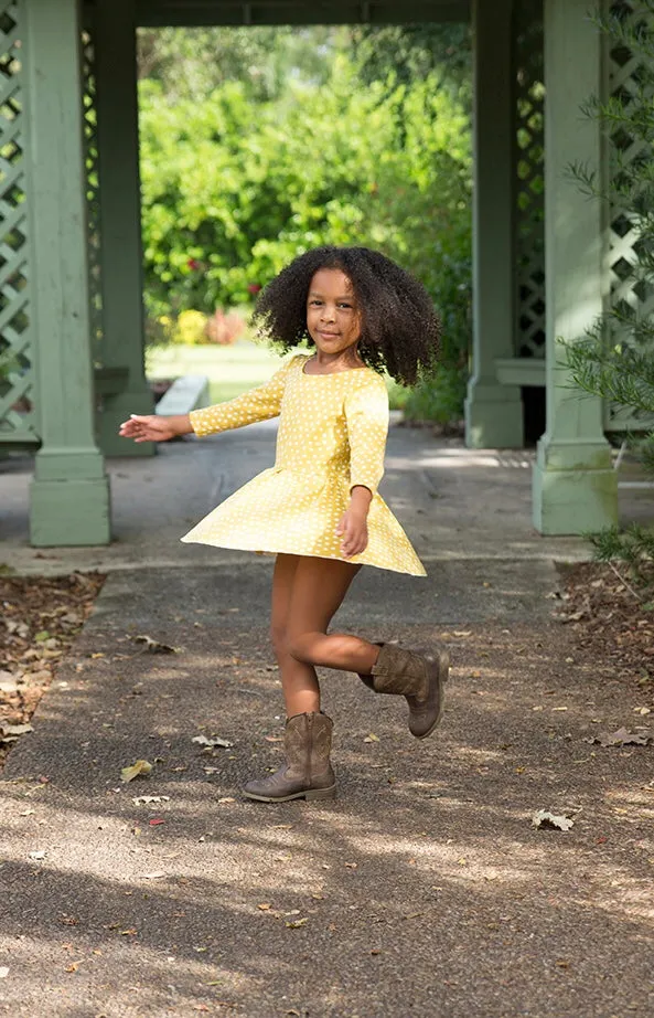 Paige Playsuit - Mustard Dot