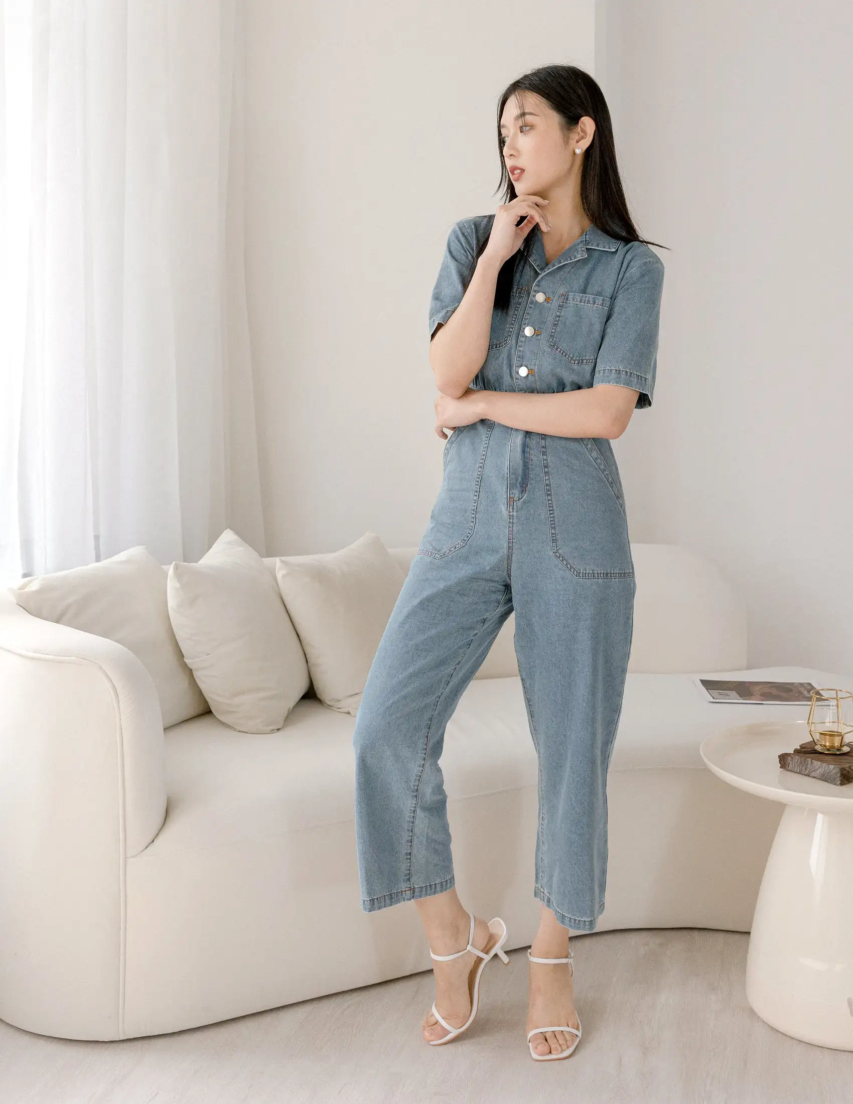 Parker Denim Jumpsuit in Light Wash