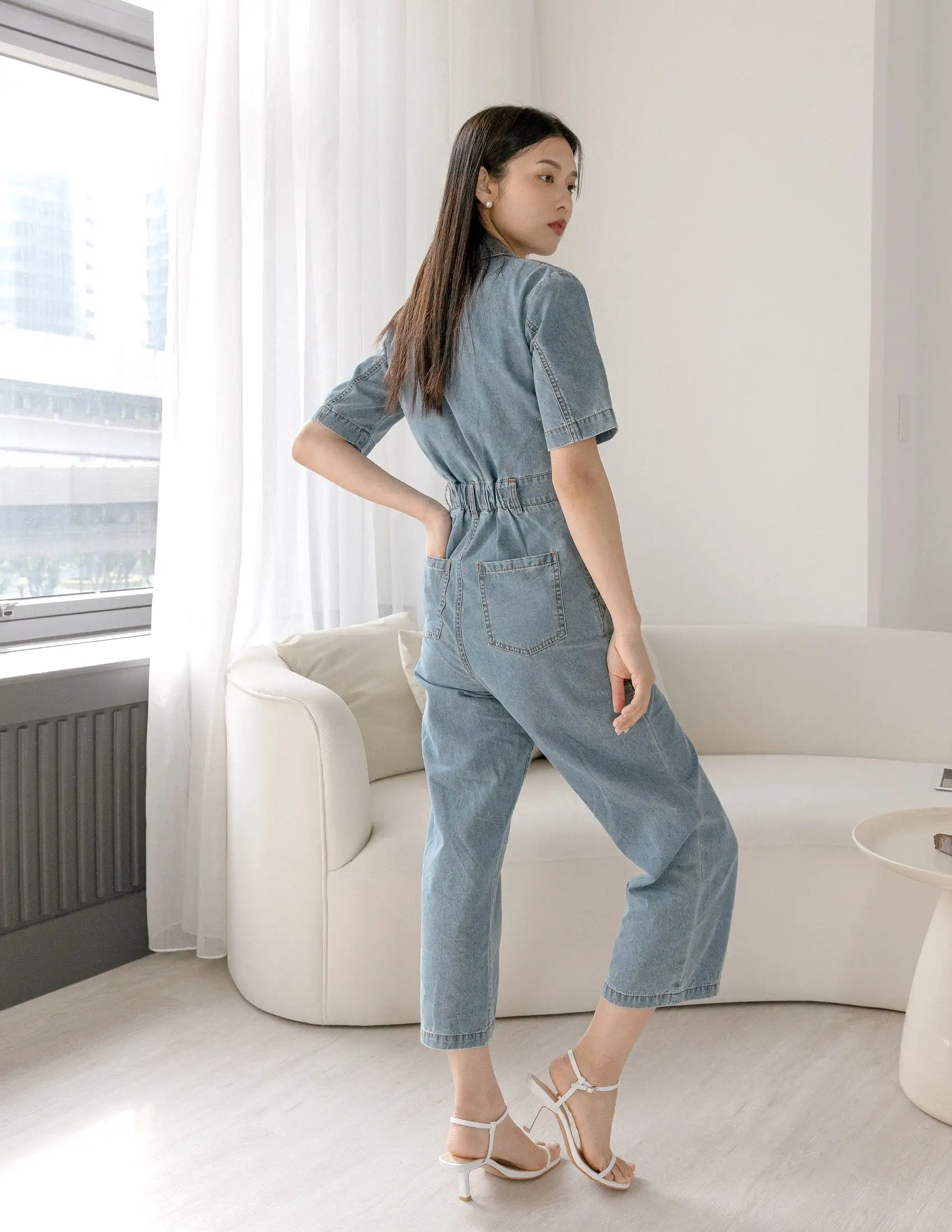 Parker Denim Jumpsuit in Light Wash