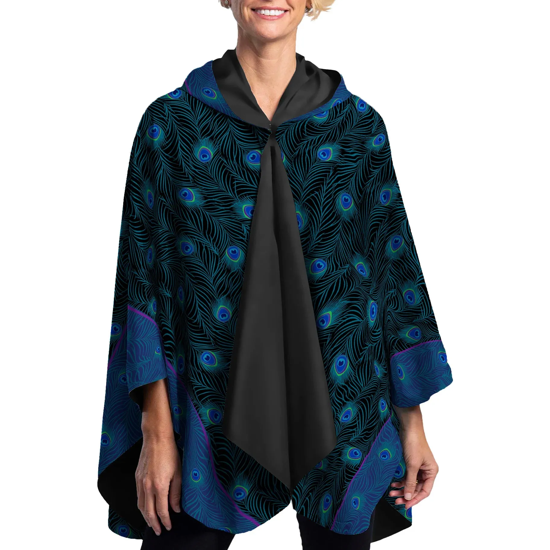 Peacock  Reversible Poncho