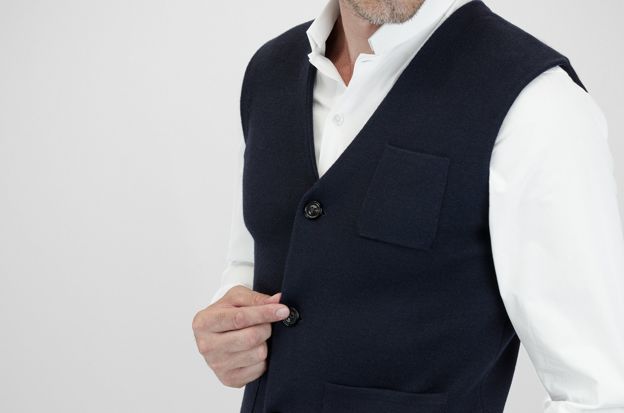 Peyen Knitted gilet punto Milano (dark blue)