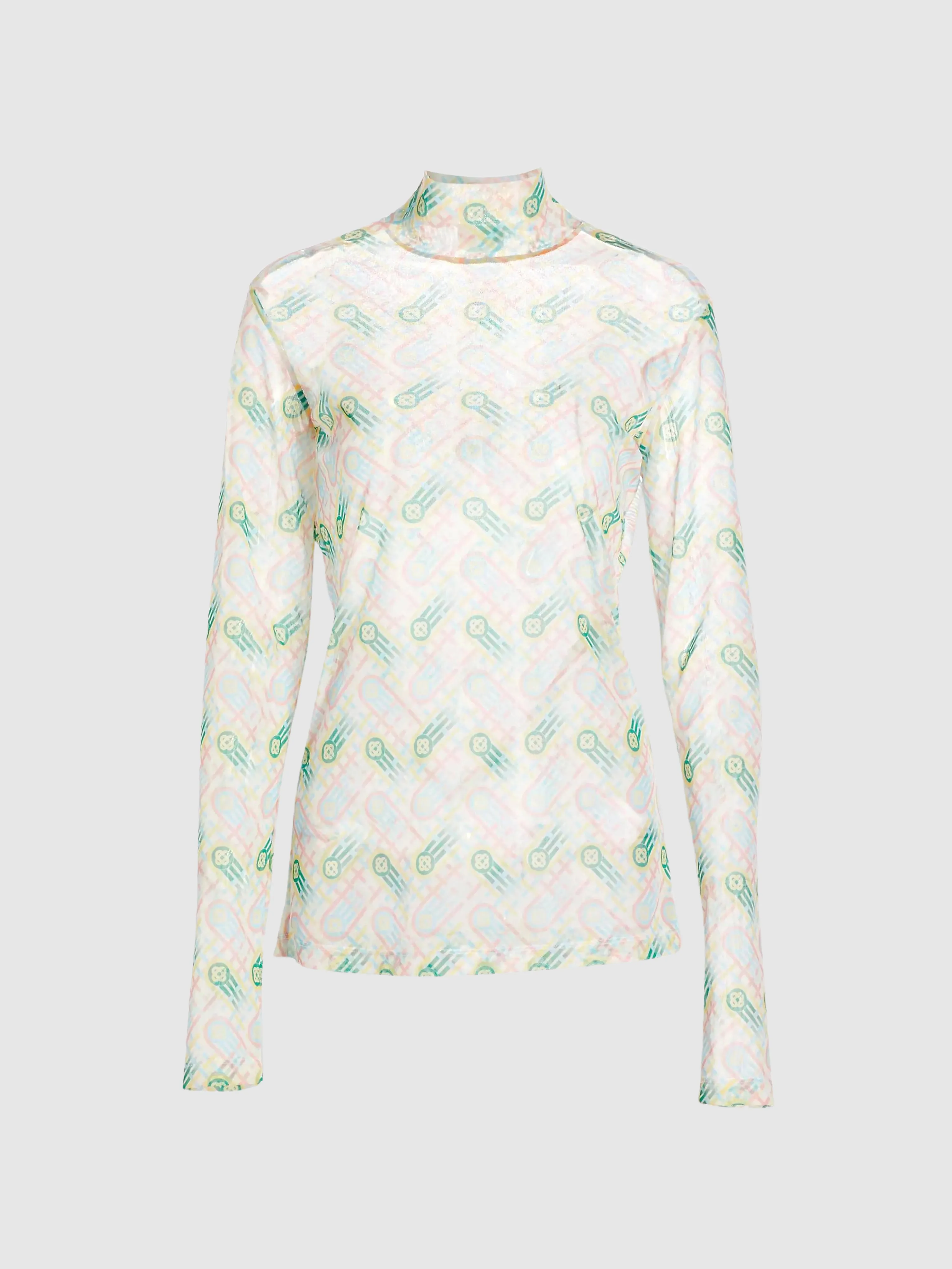 Ping Pong Printed Mesh Top