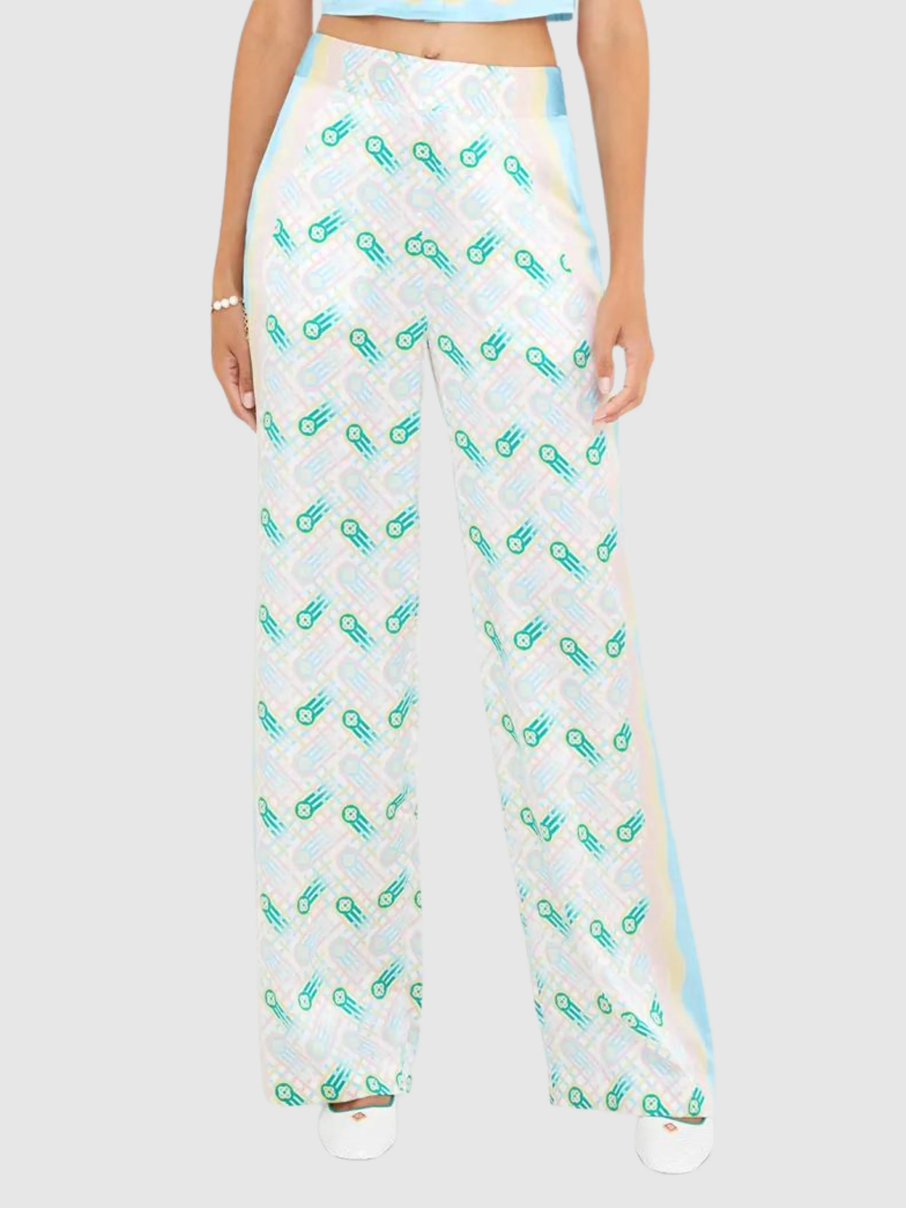 Ping Pong Printed Straight Leg Trousers