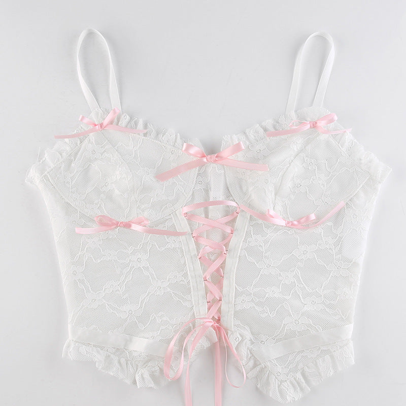 Pink Ribbon Lace Camisole