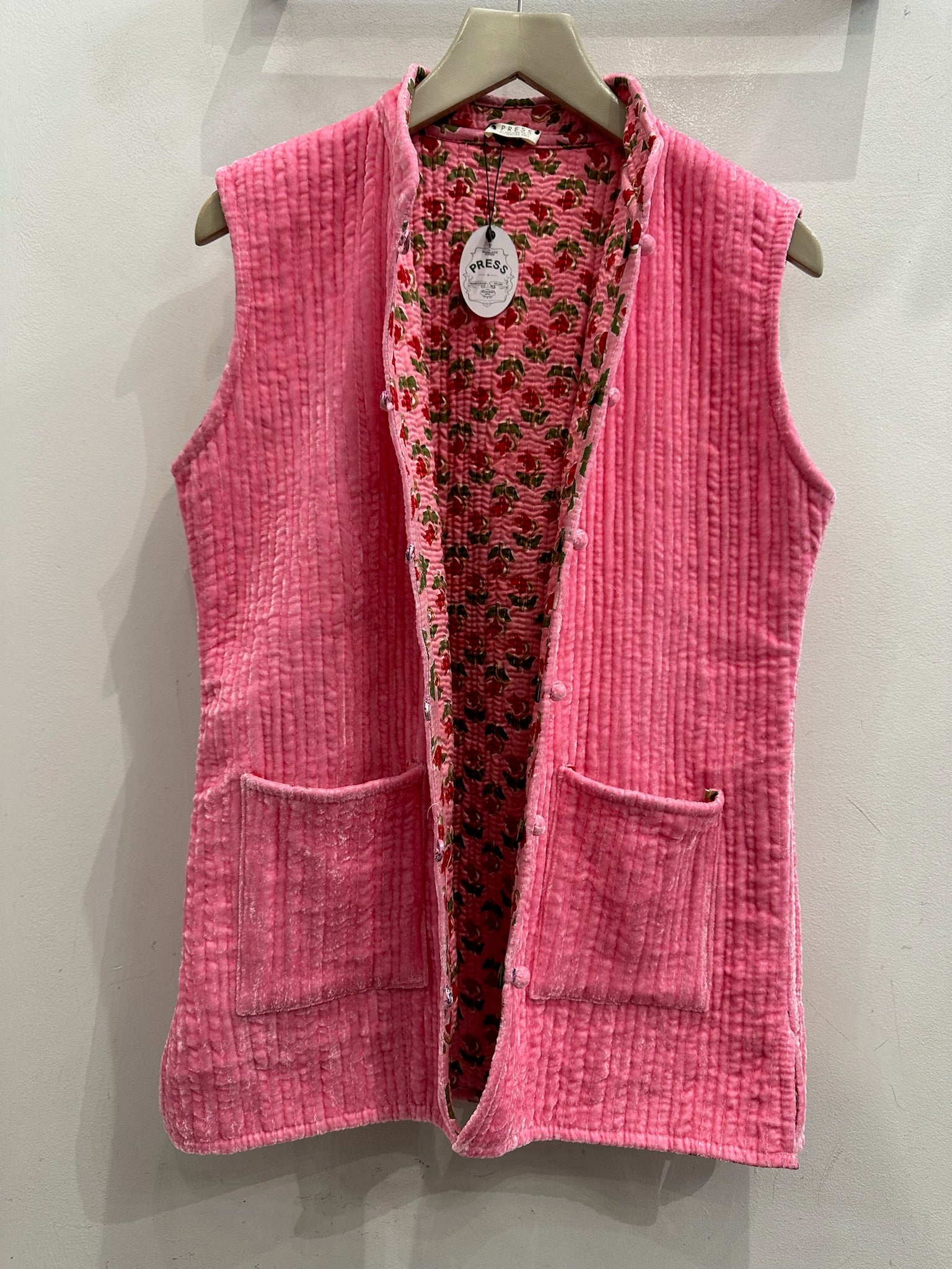 Pink Velvet Kelly Gilet