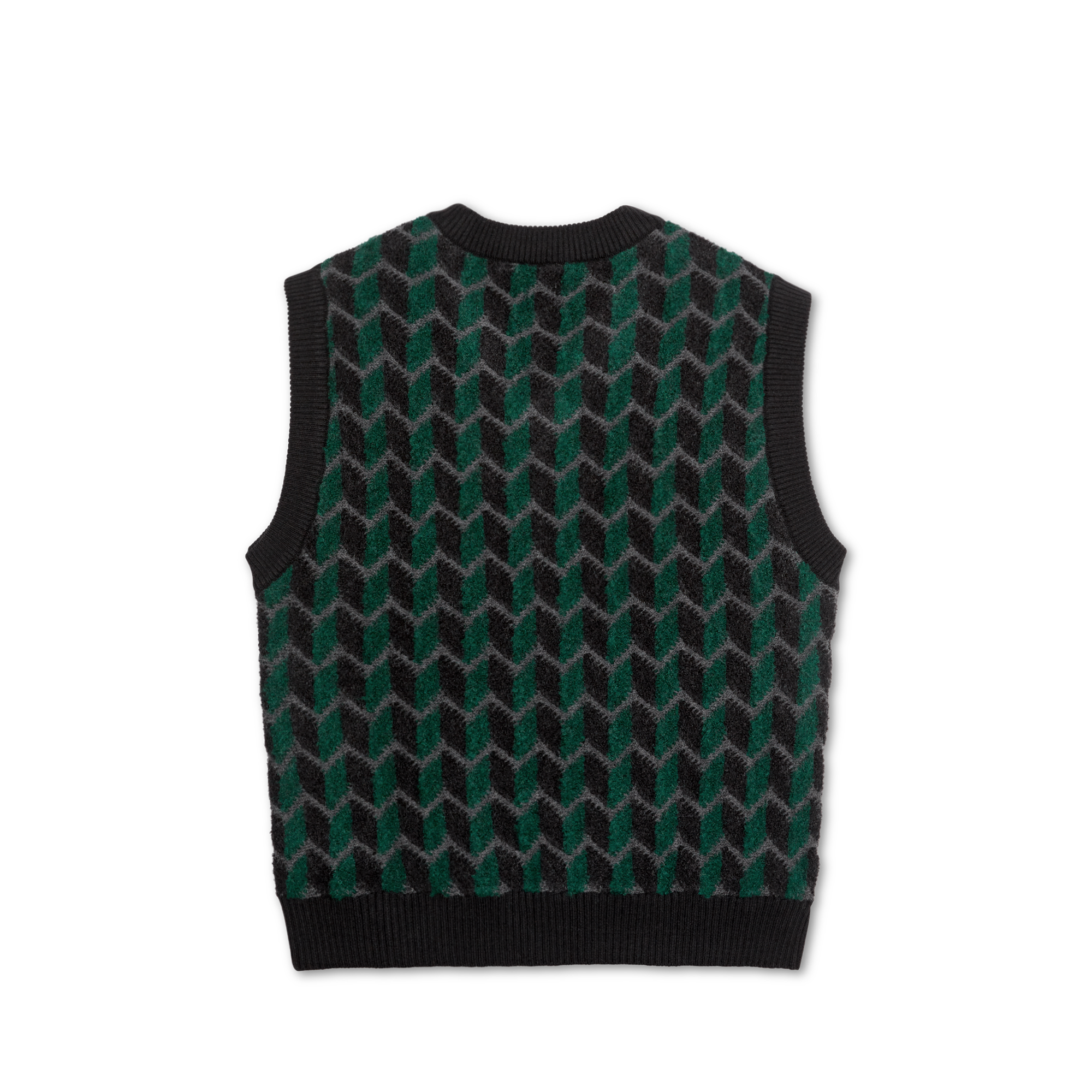 Polar Zig Zag Knit Vest Black/Dark Teal