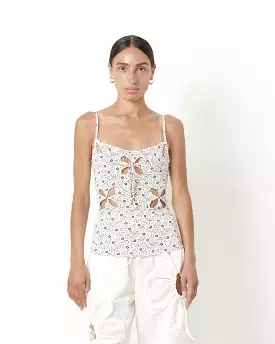 Printed Camisole in White