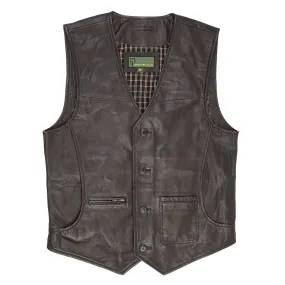 Rico: Men's Dark Brown All Leather Waistcoat