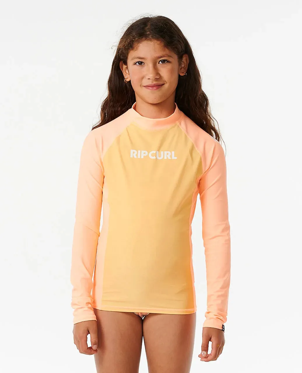 RIPCURL CLASSIC SURF LONG SLEEVE RASH VEST GIRL - ORANGE