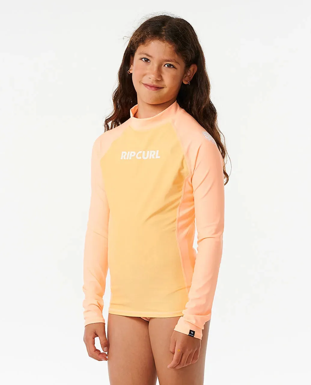 RIPCURL CLASSIC SURF LONG SLEEVE RASH VEST GIRL - ORANGE