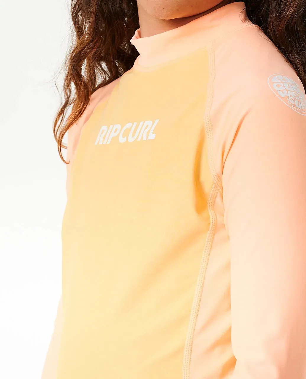 RIPCURL CLASSIC SURF LONG SLEEVE RASH VEST GIRL - ORANGE