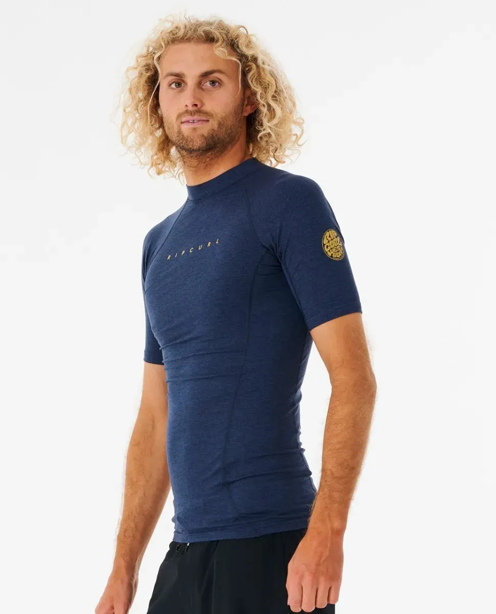 RIPCURL DAWN PATROL PERFORMANCE S/S UV RASH VEST - NAVY MARLE