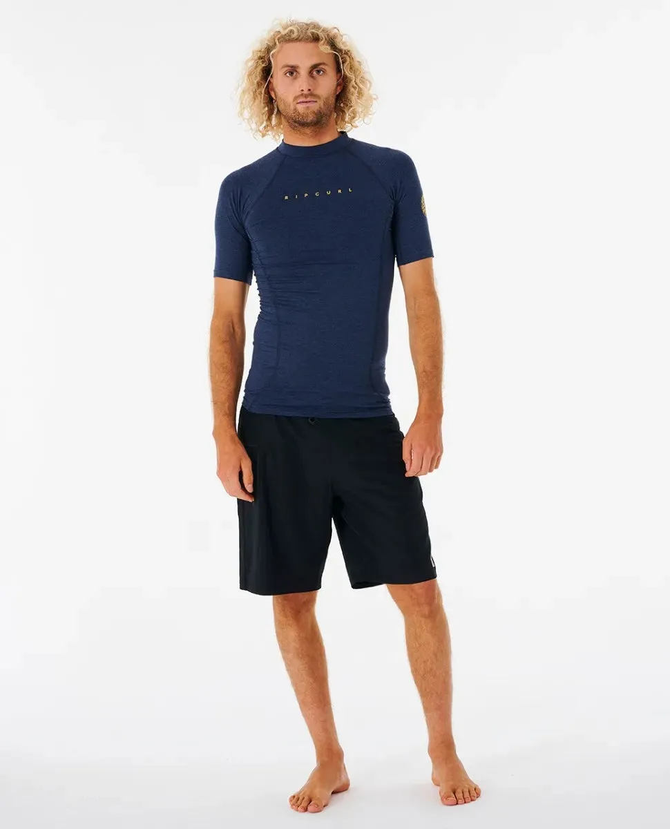 RIPCURL DAWN PATROL PERFORMANCE S/S UV RASH VEST - NAVY MARLE