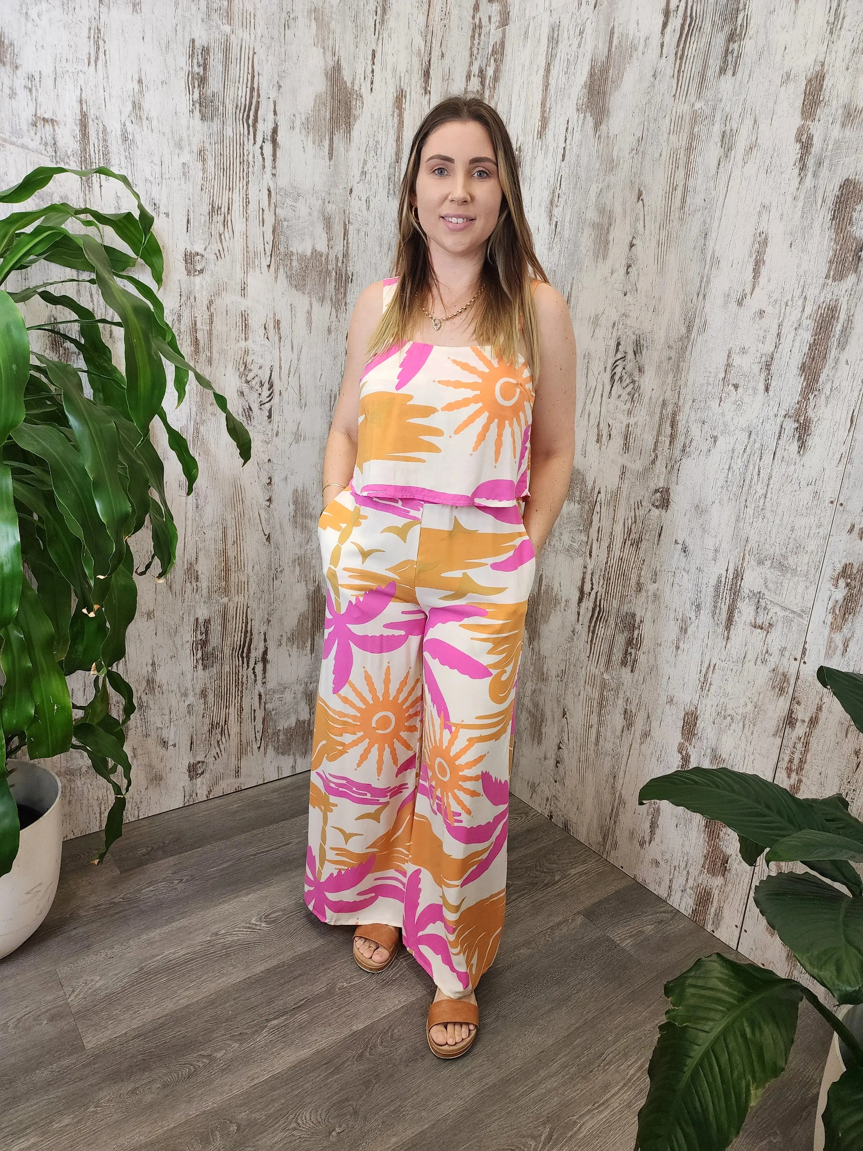 Sammy Jumpsuit - Fuscia Sunset