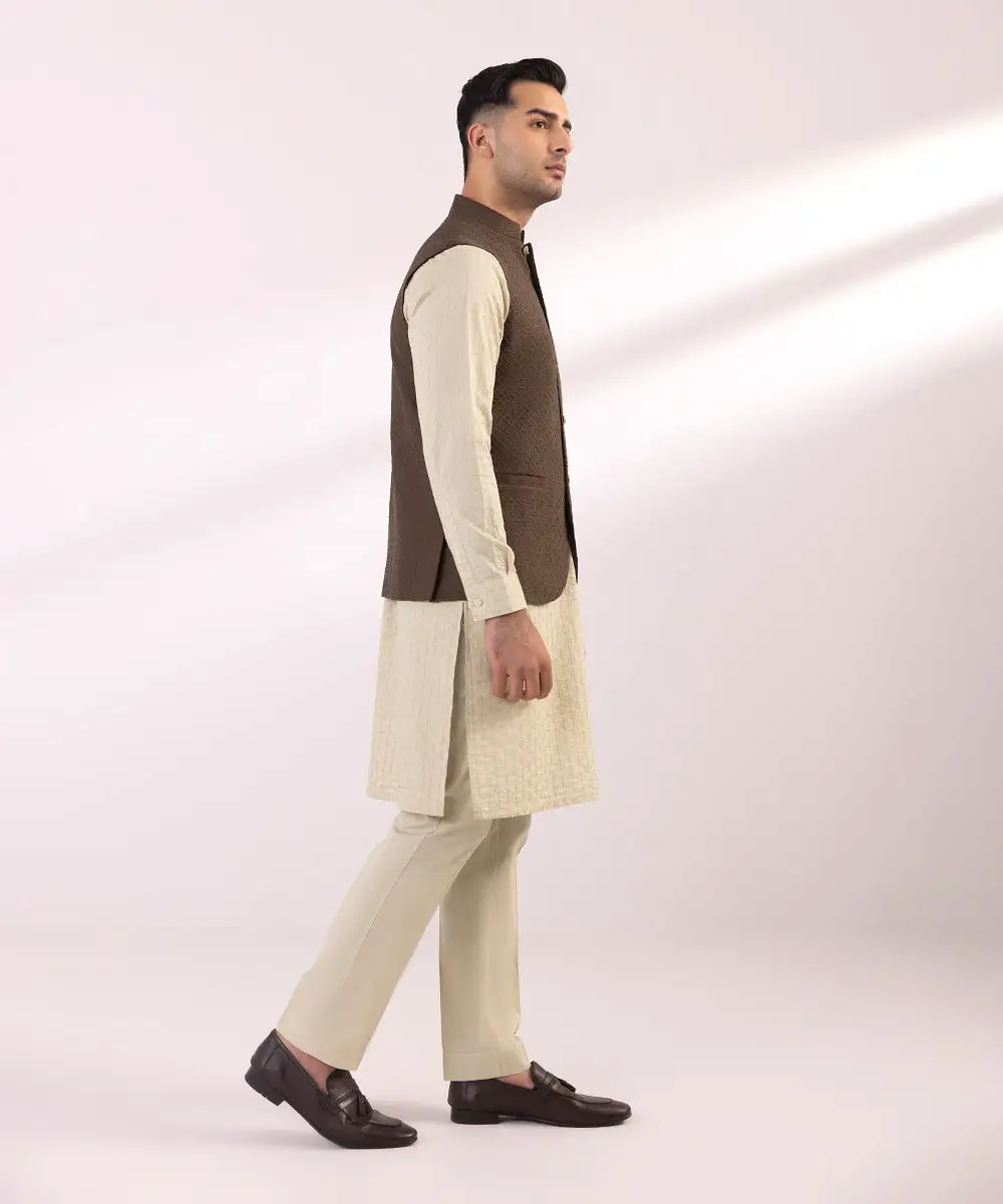 Schiffli Embroidered Cotton Waistcoat