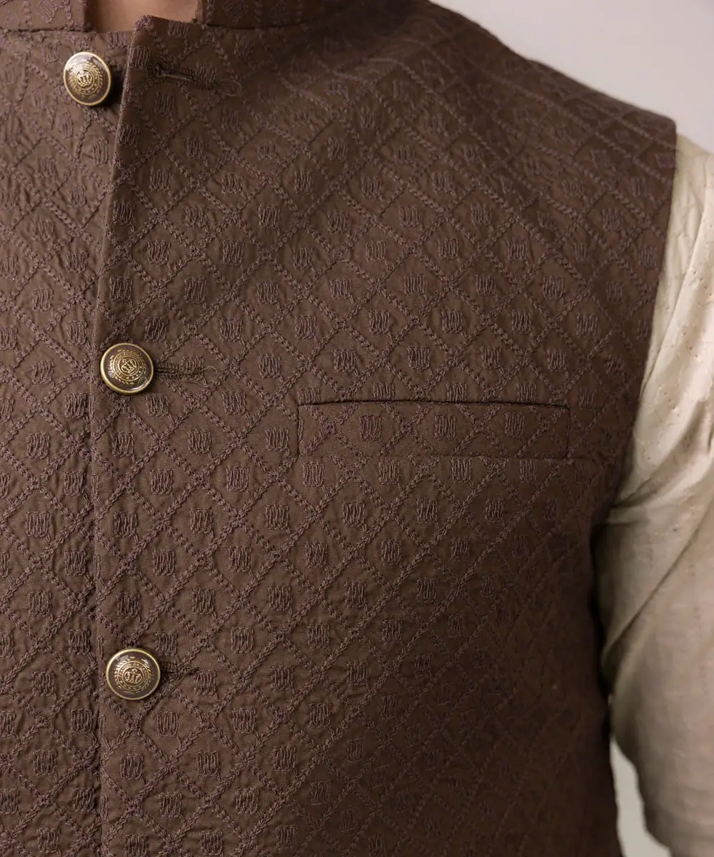 Schiffli Embroidered Cotton Waistcoat