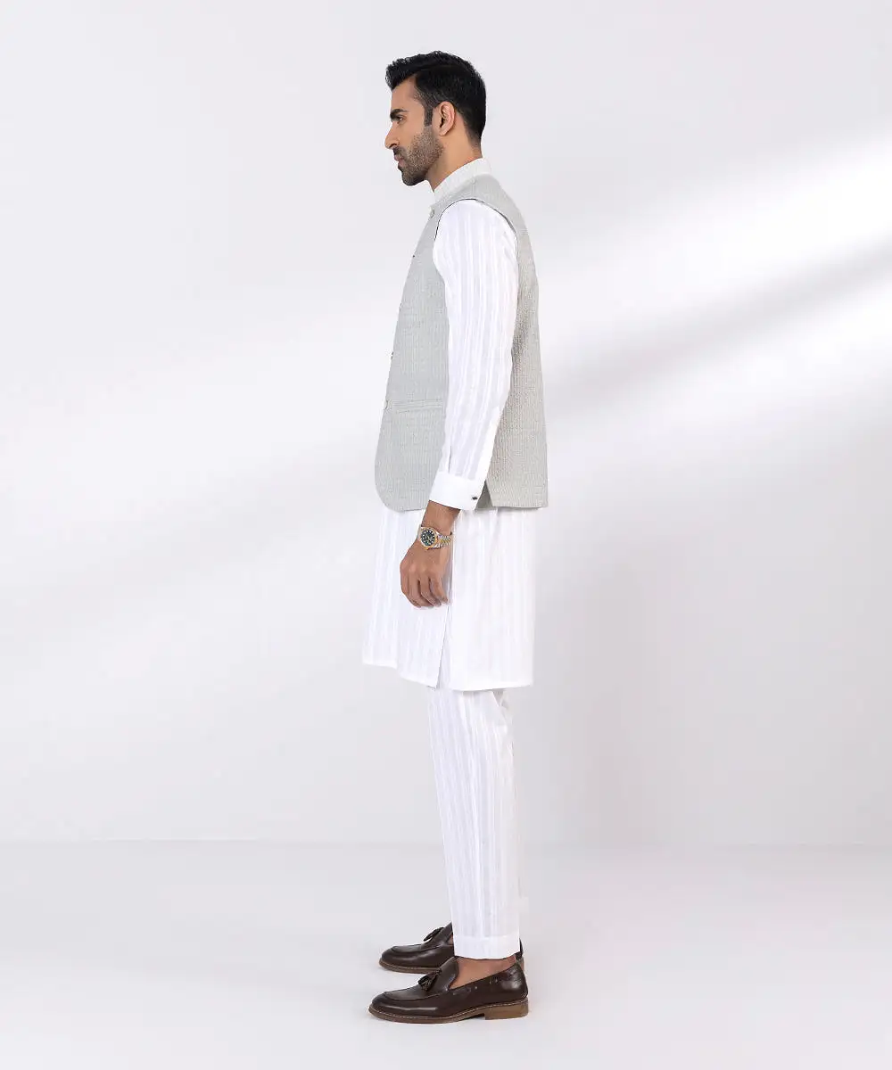 Schiffli Embroidered Cotton Waistcoat