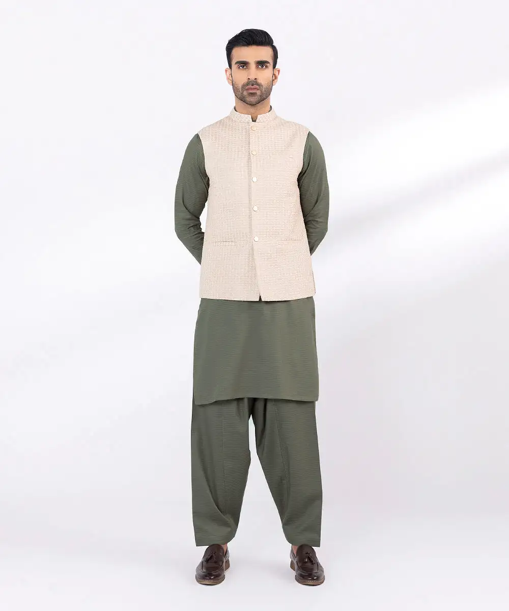 Schiffli Embroidered Cotton Waistcoat