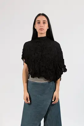 Sheer Moth Pebble Poncho | Black