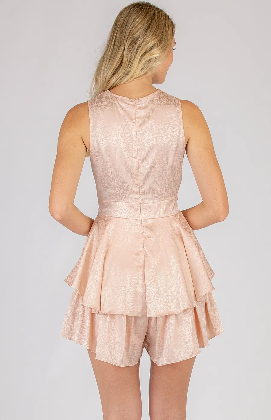 Sleeveless Playsuit with Ruffle Details (AJP829-2A)