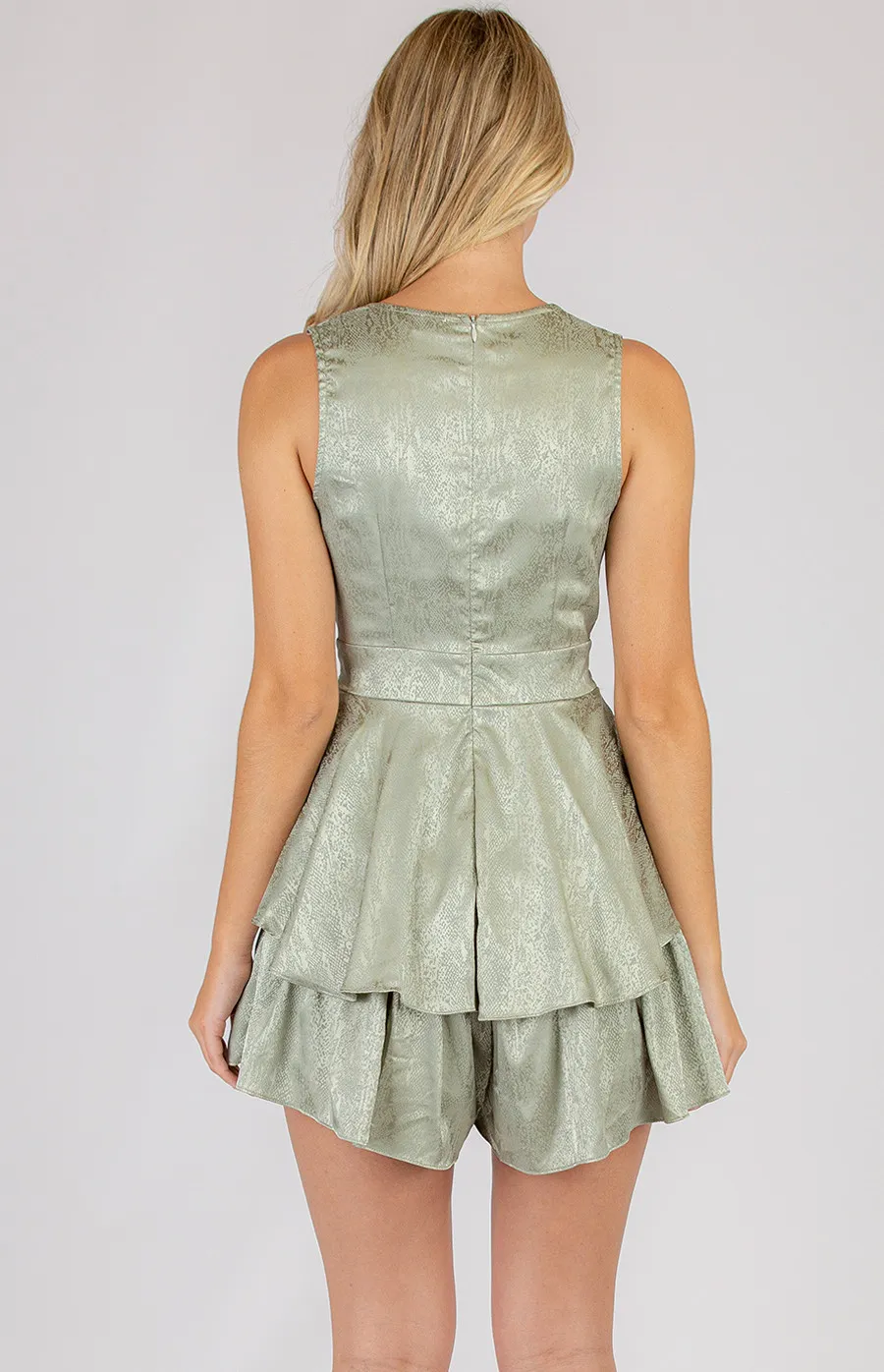 Sleeveless Playsuit with Ruffle Details (AJP829-2A)