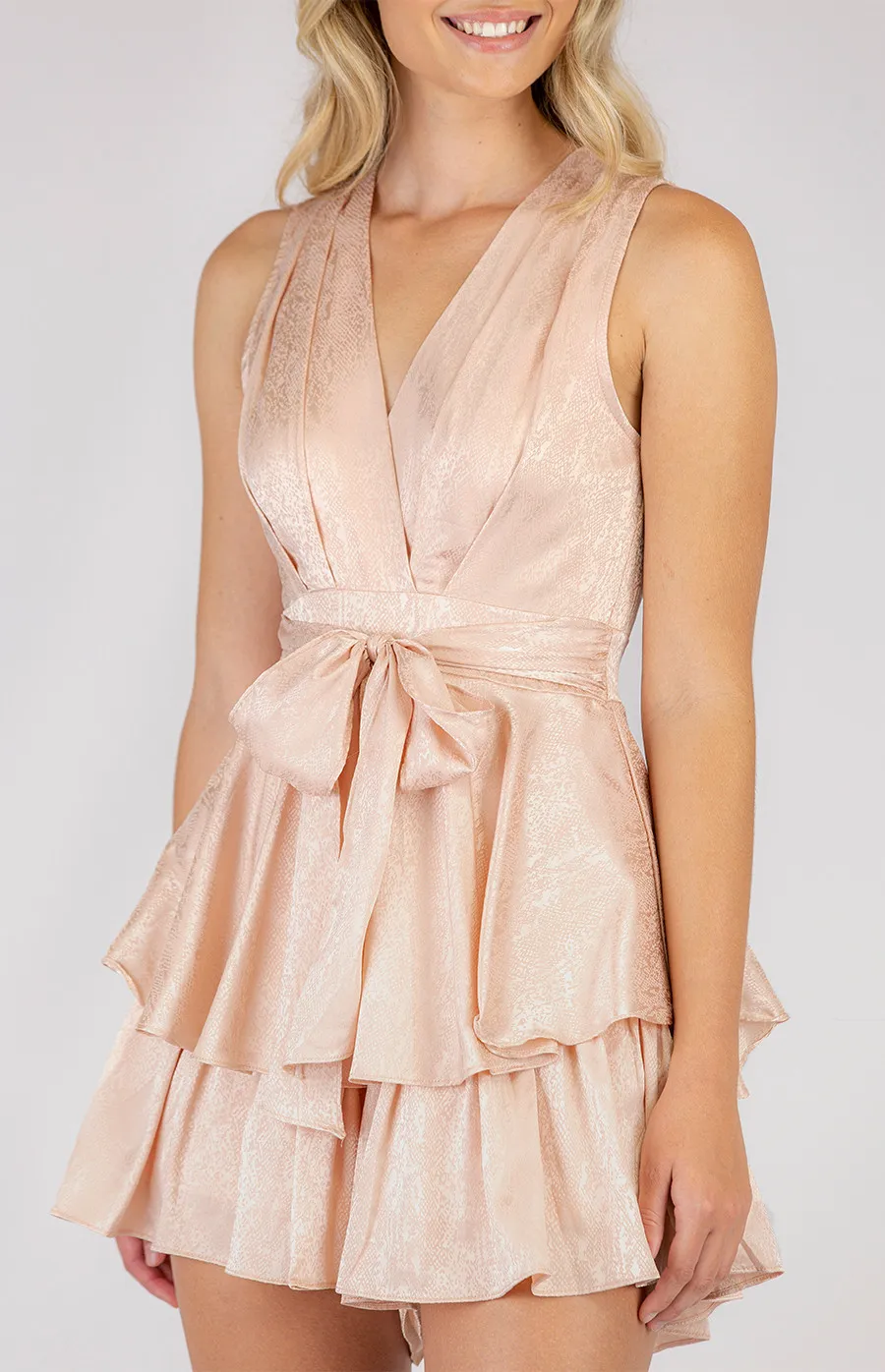 Sleeveless Playsuit with Ruffle Details (AJP829-2A)