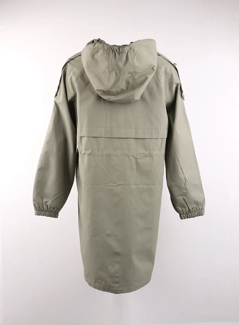 Solid Hooded Trench Coat OF405