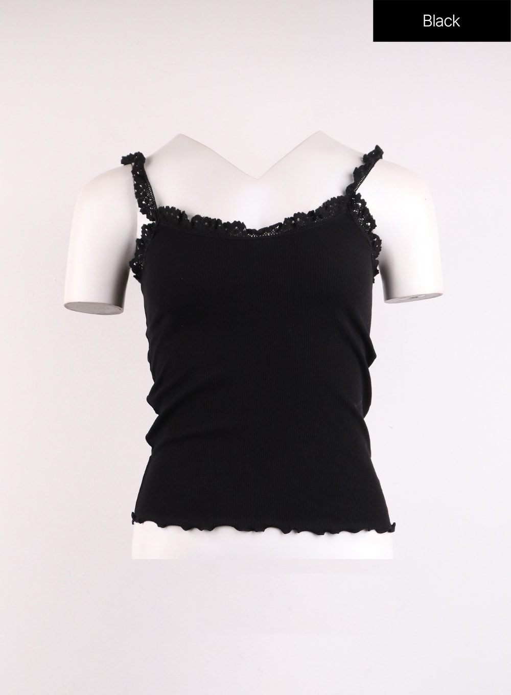 Solid Lace Trim Camisole Top OJ429