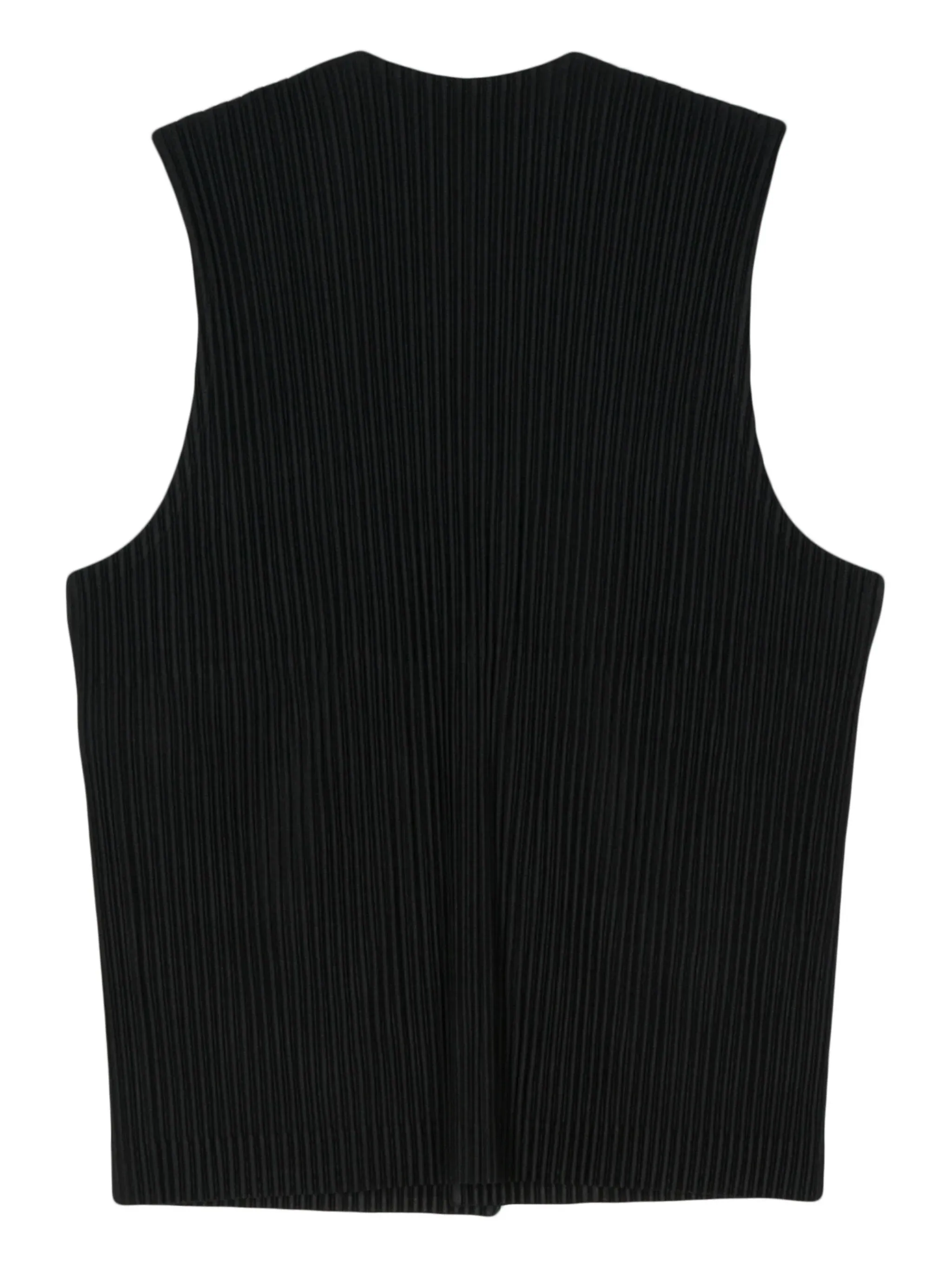 Tailored Pleats Vest - Black