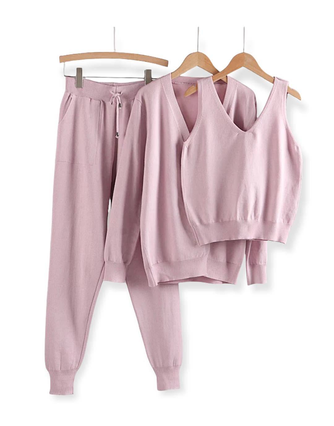 Three Piece Camisole Cardigan Trousers Set