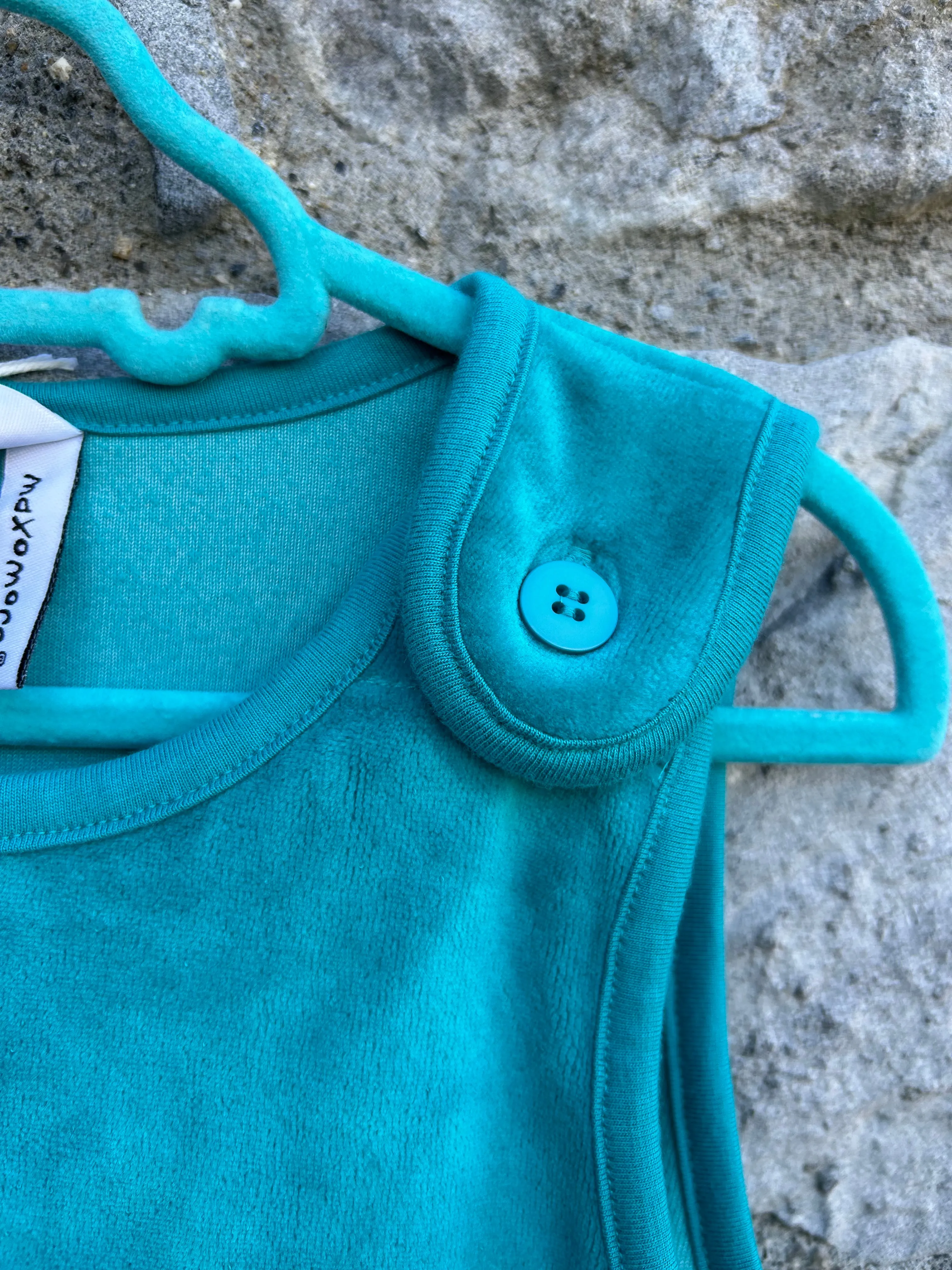 Turquoise velour playsuit   5-6y (110-116cm)