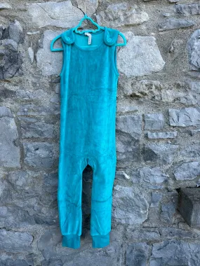 Turquoise velour playsuit   5-6y (110-116cm)